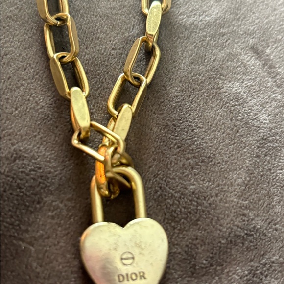 Dior Gold Heart Lock Necklace and matching bracelet - Picture 8 of 11
